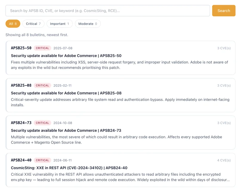 Magento 2 Security Patch Tracker thumbnail